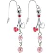 Dazzling Pink and Pearl AFFECTIONATE HEART Earrings