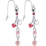 Dazzling Pink and Pearl AFFECTIONATE HEART Earrings