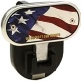 American Flag Logo Fold Down Receiver Hitch Step