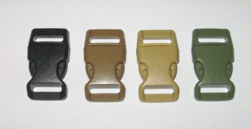 100 Count 5/8" Side Release Paracord Buckles Non-adjusting (25 of each color)