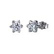 Six Sided Star Diamond Cubic Zirconia Platinum Overlay CAREFREE Sterling Silver Stud Earrings