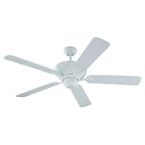 Monte Carlo 5BY52WH Bayshore 52-Inch 5-Blade Outdoor Ceiling Fan with White ABS Grain Blades, White