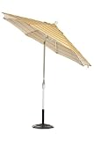 Outdoor Living : 11' Auto-tilt Umbrella White Portland Stripe
