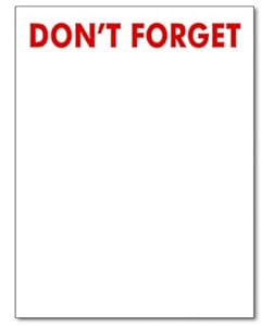 The Classic Don't Forget Notepad - to do list note pad scratch writing ...