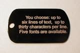 Personalized Black GI Type Dog Tag