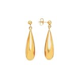 14K Yellow Gold Teardrop Shaped Dangle Earrings