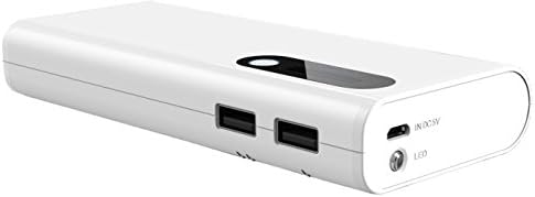 NECKPHONE 11000mAh Dual USB Port External Battery Portable Charger with LED Display for Galaxy S6 and S6 Edge, iPhone 6, iPhone 6 Plus, iPhone 5S 5C 5, iPad Air, iPad Mini, Galaxy S5 S4, Galaxy Tab, LG G3, Nexus, HTC One M8 and M9, MOTO Black