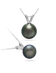 Gift For Her - 9.5-9.9 mm Tahitian Pearl White Gold Pendant