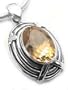 Sterling Silver 10ct Faceted Framed CITRINE Pendant