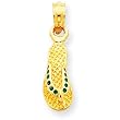 14k Green Enameled Flip Flop Pendant