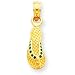 14k Gold Green Enameled Flip Flop Pendant
