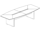 10' Boat-Shaped Conference Table