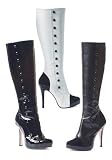 4 inch Knee-High Boot Women's Size Shoe With 1 inch Concealed Platform and Buttons With Inner Zipper