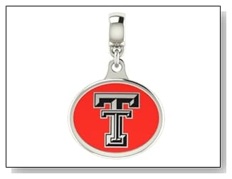 Texas Tech Red Raiders Collegiate Drop Charm Fits Most Pandora Style Bracelets Including Pandora Chamilia Zable Troll and More. High Quality Bead in Stock for Fast Shipping.