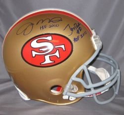 Jerry Rice and Joe Montana signed 49ers Pro-Line helmet w/HOF