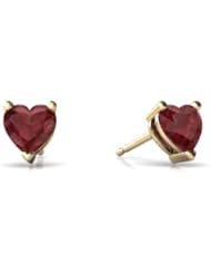 Genuine Ruby 14kt Yellow Gold Stud Earrings