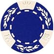25 Clay No Metal Insert Clay Composite Crown Wheatear 11.5 gram Poker Chips, Blue