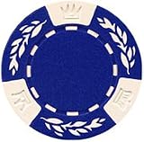 25 Clay No Metal Insert Clay Composite Crown Wheatear 11.5 gram Poker Chips, Blue
