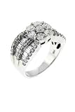 18K White Gold and Diamond baguette and round-clustured Masterpiece