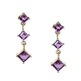Image of 9ct Amethyst Drop Earrings
