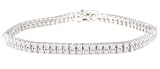 Sterling Silver Double Row CZ Tennis Bracelet