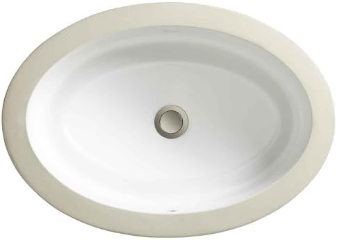 Porcher 12010-00.001 Marquee Grande Oval Undercounter Lavatory with Overflow, White
