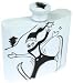 Pylones Stainless Steel Pocket Liquor Flask - White, Skier