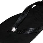 BLACK CLEAR FLOWER Swarovski Crystal Havaianas Flip Flops Sandals Thongs sizes 5-10