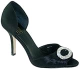 IMAGE OF Pelle Moda Women's Nemo Two Piece Pump,Black Satin,5.5 M