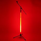 Hottie - LED Lighted Microphone Stand with Tripod Base and Boom Arm Red Light