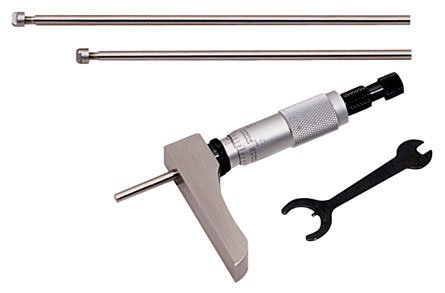 Starrett 443Z-9RL Micrometer Depth Gauge With Half Base Ratchet-Stop Thimble And Lock Nut 0001 Graduation 0-9 Range 2 Base Size
