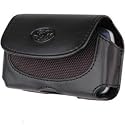 Black Horizontal Leather Case Holster for Blackberry Bold 9000 (with Belt Clip)