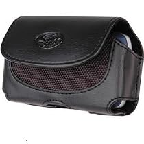 Black Horizontal Leather Case Holster for Blackberry Bold 9000 (with Belt Clip)