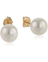 14k Yellow Gold 9-10mm South Sea Cultured Pearl Stud Earrings