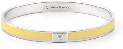 Stowe Street June Solid Bangle Enamel Bracelet 2.50" Gold or Palladium Plated (Misted Yellow)