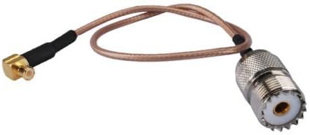 DHT Electronics RF coaxial coax cable assembly UHF SO239 SO-239 to MCX male right angle 12''