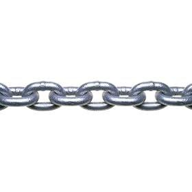 Campbell 0143436 System 3 Grade 30 Low Carbon Steel Proof Coil Chain in Square Pail, Hot Galvanized, 1/4" Trade, 0.26" Diameter, 100' Length, 1300 lbs Load Capacity