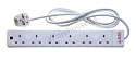 240V 6 WAY MAINS POWER EXTENSION LEAD & 2M CABLE WITH A 13A  PLUG