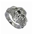 Stainless Steel Skull Ring - Size: 10-13