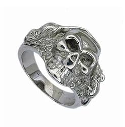 Stainless Steel Skull Ring - Size: 10-13