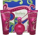 Fantasy by Britney Spears for Women, Gift Set (Eau De Parfum Spray 3.3 Ounce, Work Your Magic Body Souffle 3.3 Ounce, Caught In A Spell Shower Gel 3.3 Ounce)