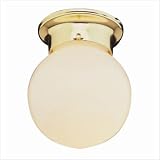 TGL-3606BN - Trans Globe 1 Light Opal Glass Flushmount