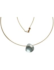 Gemshine Childrens Aquamarine Teardrop Necklace In 14k Gold