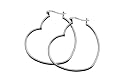 Large Heart Shaped Sterling Silver Hoop Earrings