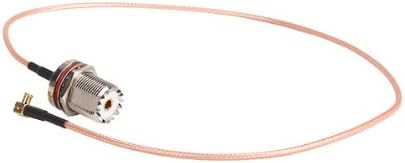 UHF Female Jack to MCX Right Angle Male Jumper Pigtail 20" RG316 Adapter Cable