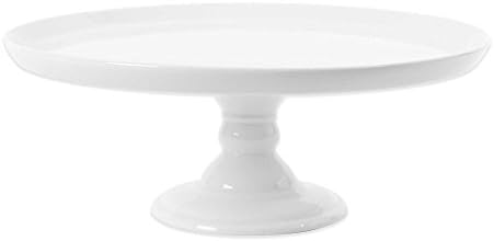 Everyday White Porcelain Medium Size Footed Cake Server, 7.5" L x 8.5" W