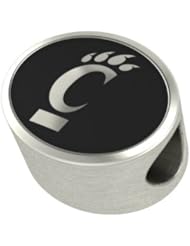 Cincinnati Bearcats Collegiate Bead Fits Most Pandora Style Bracelets Including Pandora, Chamilia, Biagi, Zable, Troll and More. High Quality Bead in Stock for Immediate Shipping
