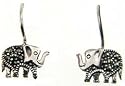 Sterling Silver Marcasite Elephant Earrings