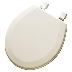 Mayfair Beveled Edge Molded Wood Round Toilet Seat, Biscuit Colored #44346