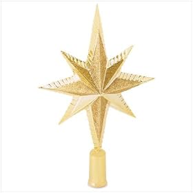 GOLD STAR TREE TOPPER CHRISTMAS DECORATION HOLIDAY GIFT
